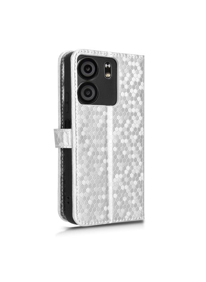 Green Tiger Case For BLU View 5 Honeycomb Dot Texture Leather Phone Case  - Image 3
