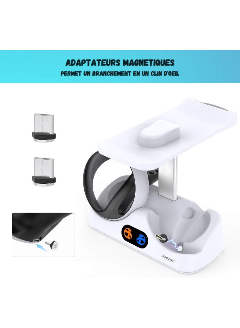 Dobe PSVR2 Charging Station PSVR 2 Charging Dock for Controller with VR Headset Stand - Image 3