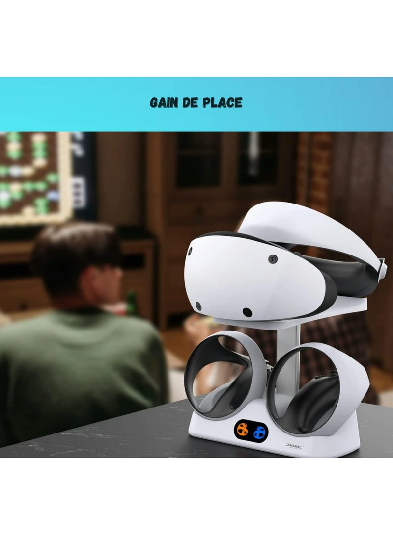 Dobe PSVR2 Charging Station PSVR 2 Charging Dock for Controller with VR Headset Stand - Image 4