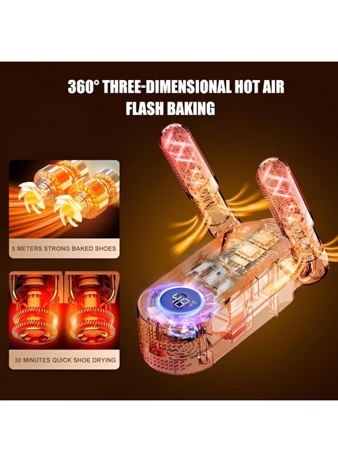 مجفف أحذية كهربائي محمول - مجفف أحذية وقفازات صغير الحجم وقابل للطي للسفر مع درجة حرارة ومؤقت قابلين للتعديل - تجفيف سريع وآمن للأحذية المبللة وأحذية التزلج والأحذية الرياضية والقفازات - تصميم خفيف الوزن للاستخدام المنزلي أو أثناء التنقل - Image 3