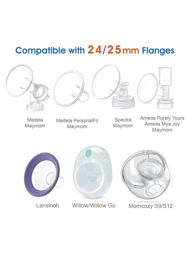 Maymom Maymom Flange Inserts 19 mm for Medela, Spectra 24 mm Shields/Flanges, Momcozy/Willow Wearable Cup. Compatible with Medela Freestyle, Harmony to Reduce 24mm Nipple Tunnel Down to 19 mm; 2pc/Each  - Image 3