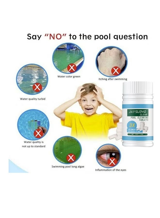 جايسوينغ عوامة تنظيف حمامات السباحة 200 جرام، أقراص كلور متعددة الوظائف وجهاز كلور عائم كبير، قرص فوارة ثابت طويل الأمد لحمامات السباحة وأحواض المياه الساخنة - Image 5