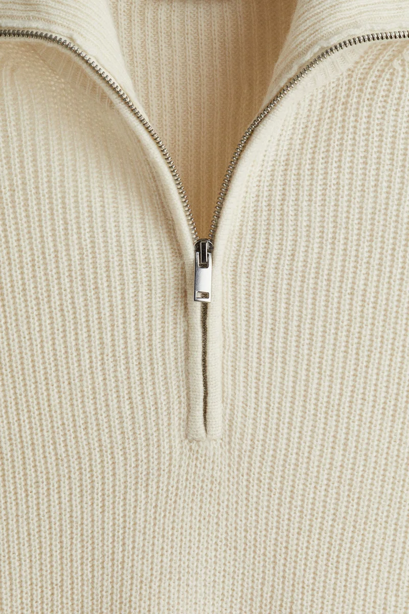 H&M Regular Fit Zip-top wool polo jumper