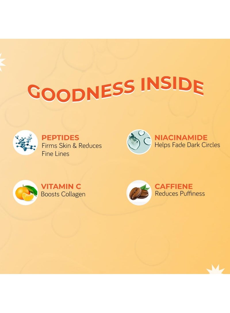  مودي كريم تفتيح البشرة تحت العينين بفيتامين C مع النياسيناميد والكافيين للهالات السوداء والانتفاخات والخطوط الدقيقة | 94% من المستخدمين رأوا تقليل الهالات السوداء | نباتي 100% - للنساء والرجال - Image 3