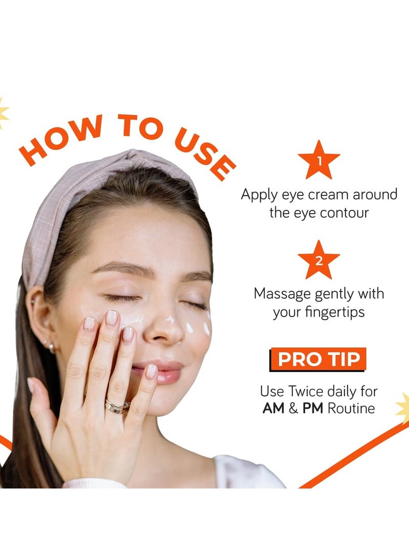  مودي كريم تفتيح البشرة تحت العينين بفيتامين C مع النياسيناميد والكافيين للهالات السوداء والانتفاخات والخطوط الدقيقة | 94% من المستخدمين رأوا تقليل الهالات السوداء | نباتي 100% - للنساء والرجال - Image 4