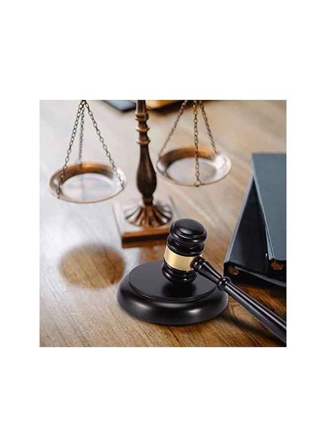 PROMASS - Wooden judge's gavel auction hammer with sound block for attorney judge auction handwork - Image 1