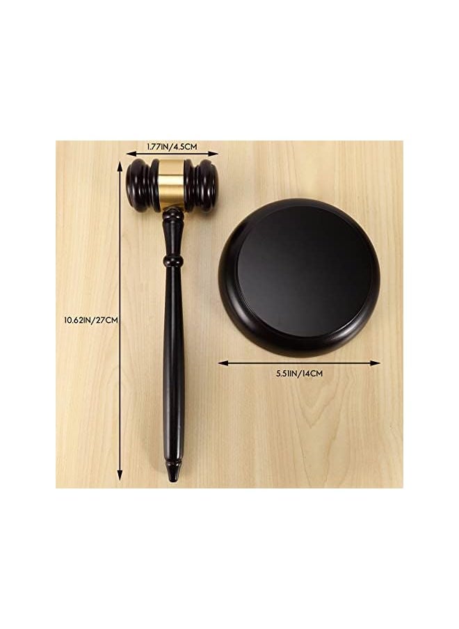 PROMASS - Wooden judge's gavel auction hammer with sound block for attorney judge auction handwork - Image 1