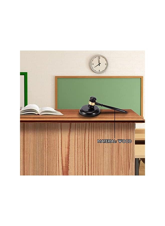PROMASS - Wooden judge's gavel auction hammer with sound block for attorney judge auction handwork - Image 1