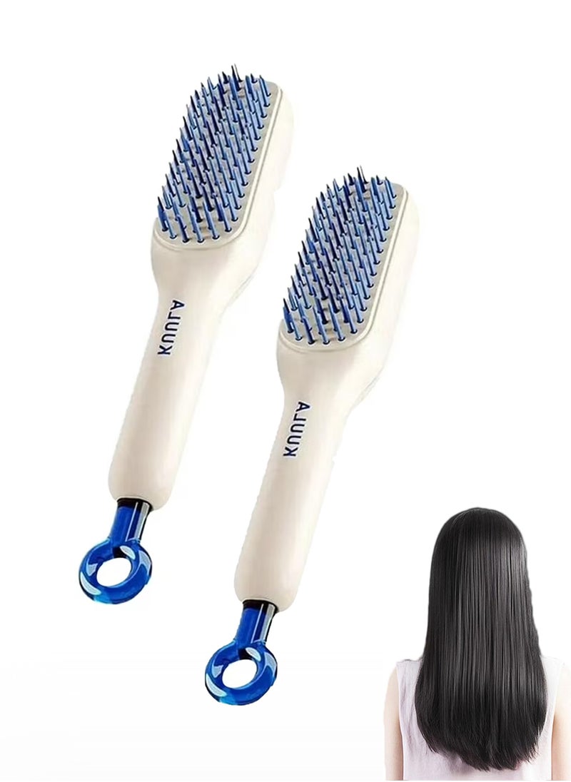Anti-Static Massage Comb, Detangling Brush with Retractable Swivel Portable Hairbrush for Effortless Detangling and Cleaning