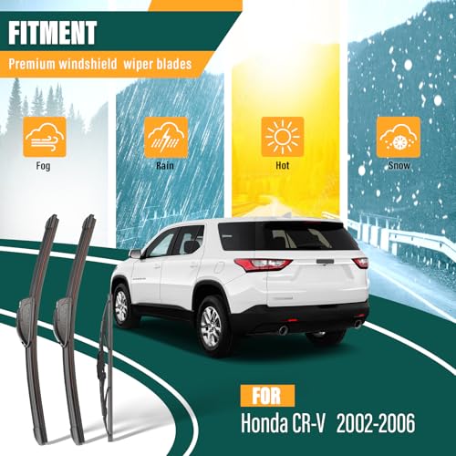 KVQ Windshield Wiper Blades Replacement for Honda CRV CR-V 2002 2003 2004 2005 2006,Original Equipment Replacement Front Rear Wiper Blade Set - 21" 20" 10" (Set of 3) - Image 2