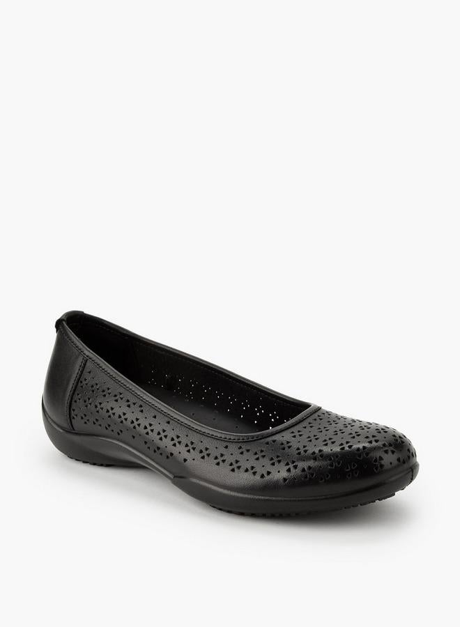 Le Confort Women Cutwork Leather Ballerina Shoes - Image 2