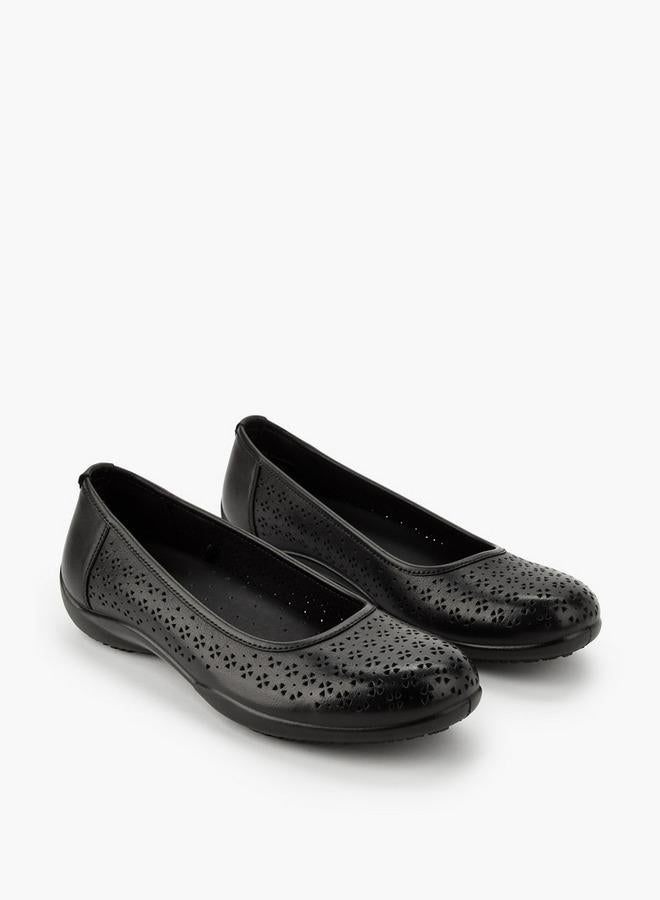 Le Confort Women Cutwork Leather Ballerina Shoes - Image 3