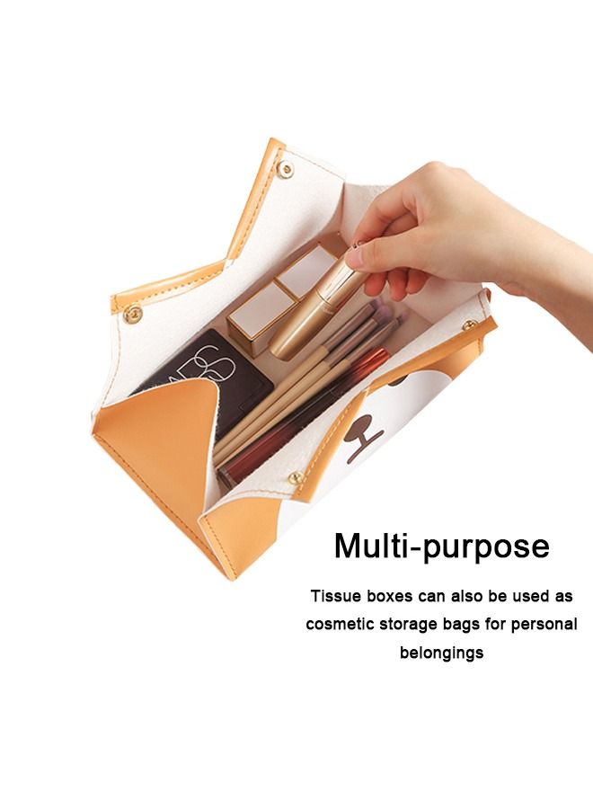 Shiba Inu Pattern PVC Leather Tissue Box, Rectangular Cartoon Tissue Box, PU Leather Cosmetic Bag - Image 5