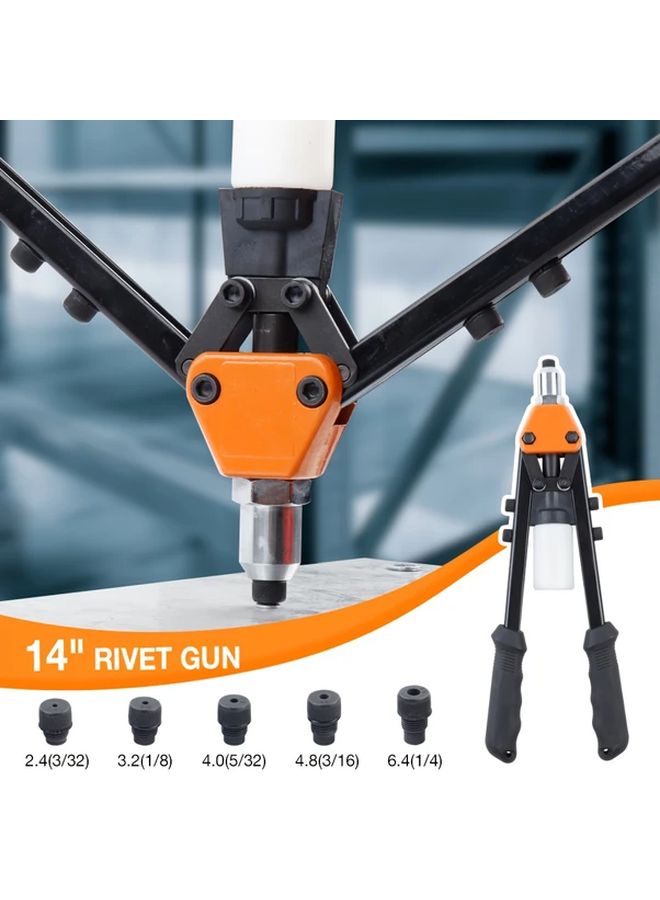 5 In 1 Heavy Duty Manual Rivet Gun Set With 5 Interchangeable Heads 250 Rivets - Image 4