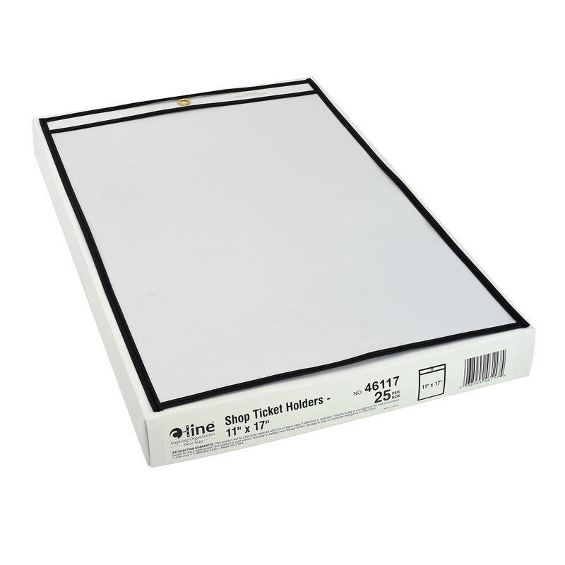 C-Line Stitched Shop Ticket Holders, Both Sides Clear, 11 x 17 Inches, 25 per Box (46117) - Image 2