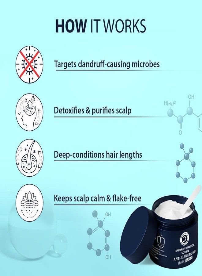 Dermistry Anti-Dandruff Hair Mask with Climbazole Piroctone ZPTO Reduces Dryness Flakes Itching Irritation Exfoliates Both Dry Oily Itchy Scalp Suits Dry Frizzy Curly All Hair Type For Men women 200ml - Image 4