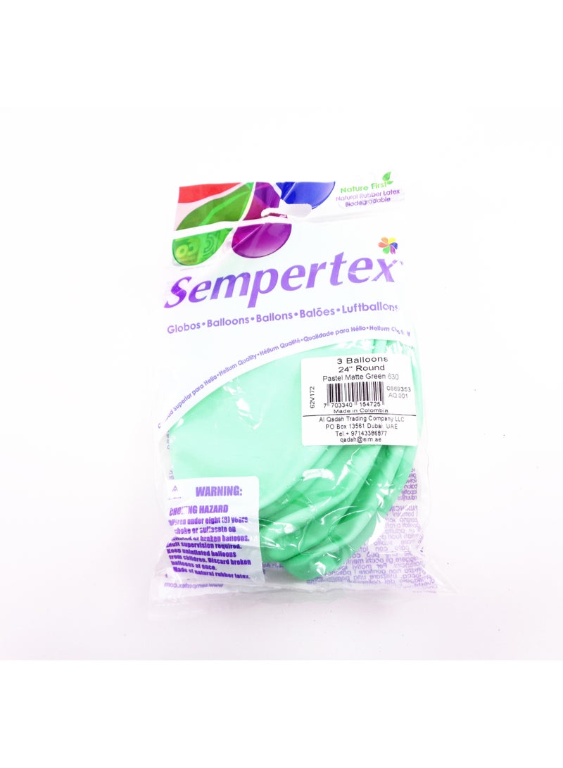 Sempertex 50g Latex Balloons, Matte Pastel Green - Image 2