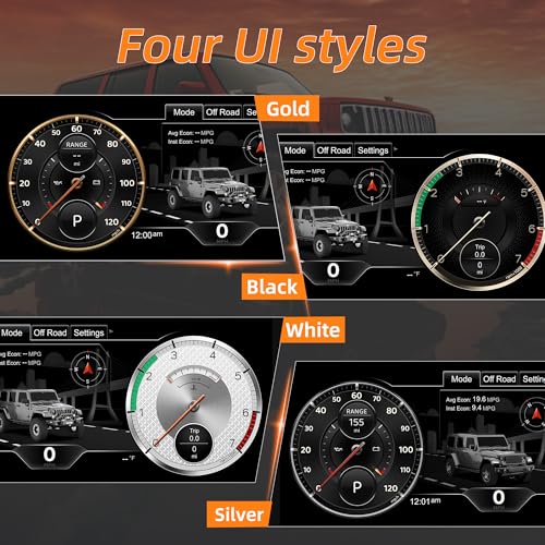 Pioowirk Cluster for Jeep Wrangler JK 2007-2010, 12.3" Digital Speedometer Screen with HD 1920x720 Screen, Aftermarker Instrument Dashboard Replacement for JK - Image 5