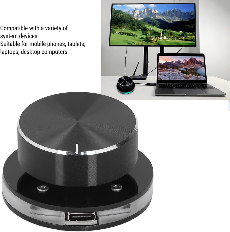 دبوفير عجلة تحكم في مستوى الصوت عبر USB، عجلة تحكم صوتي متعددة الوسائط مزودة بضوء RGB، عجلة تحكم في مستوى الصوت للكمبيوتر، مع وظيفة إيقاف التشغيل بضغطة زر واحدة، وحدة تحكم خارجية للوسائط من نوع C - Image 3