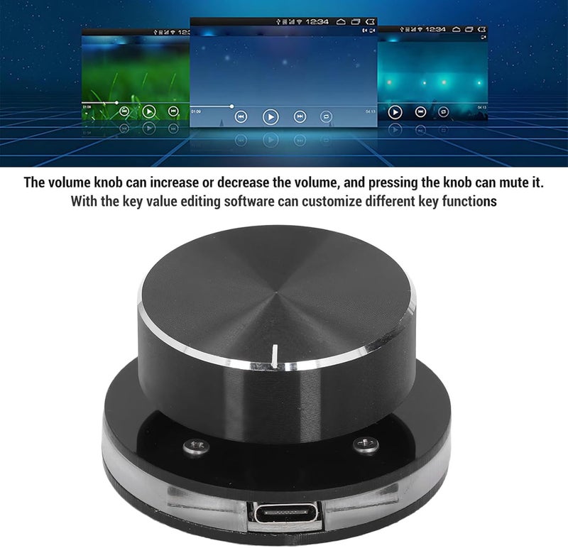 دبوفير عجلة تحكم في مستوى الصوت عبر USB، عجلة تحكم صوتي متعددة الوسائط مزودة بضوء RGB، عجلة تحكم في مستوى الصوت للكمبيوتر، مع وظيفة إيقاف التشغيل بضغطة زر واحدة، وحدة تحكم خارجية للوسائط من نوع C - Image 4