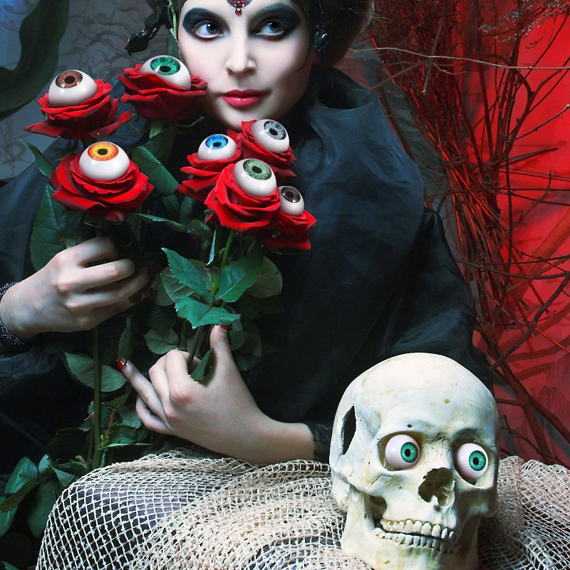 Skylety 32 Pieces Halloween Eyeballs Plastic Half Eyeballs Spooky Scary Horror Props for Halloween Trick or Treat Party Cosplay (Cute Colors) - Image 3