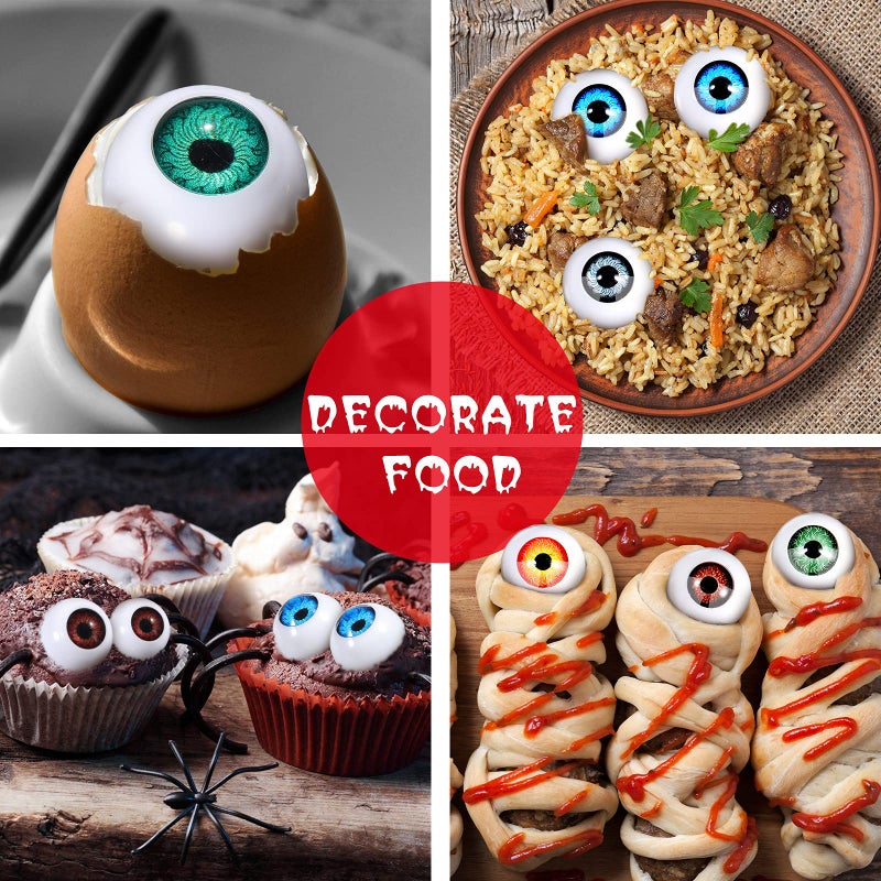 Skylety 32 Pieces Halloween Eyeballs Plastic Half Eyeballs Spooky Scary Horror Props for Halloween Trick or Treat Party Cosplay (Cute Colors) - Image 5