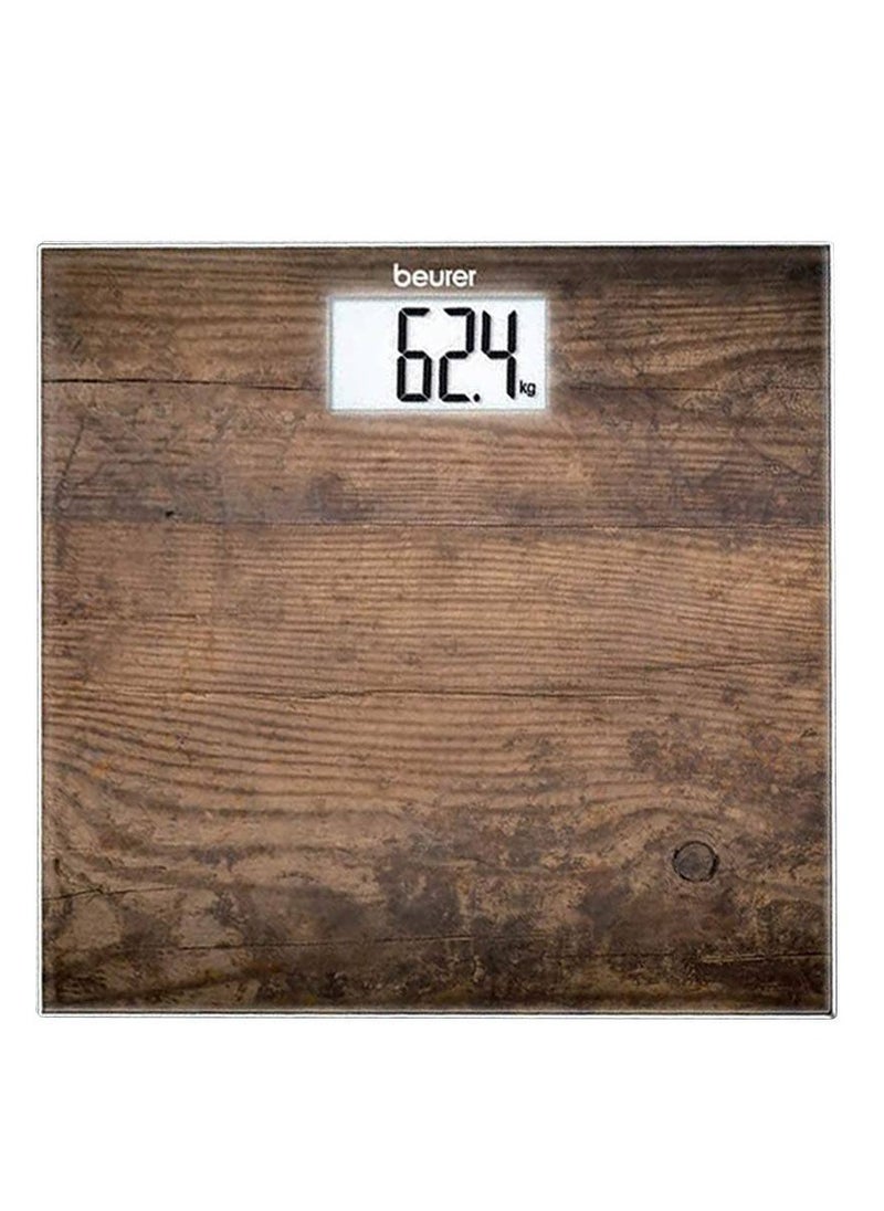 Beurer Wooden Pattern Digital Glass Weight Scale GS203 