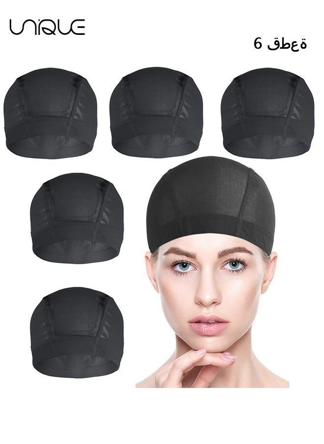 Unique - 6 PACK Wig Caps, Hair Styling Accessories, Stretchable Dome Mesh Women Lace Front, Black Cap Hairnets with Wide Elastic Band, Small Wigs(S+M+L) - Image 1
