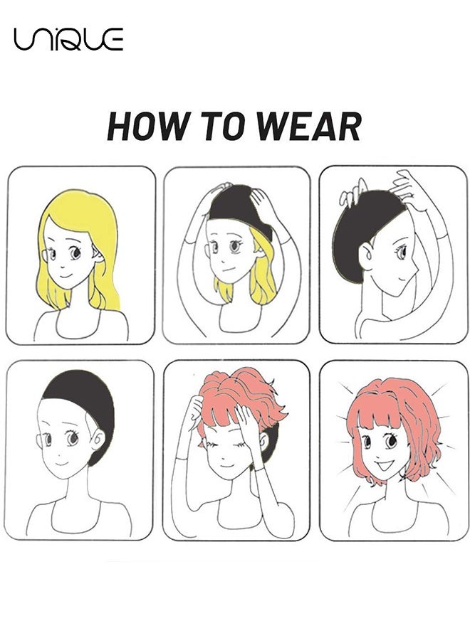 Unique - 6 PACK Wig Caps, Hair Styling Accessories, Stretchable Dome Mesh Women Lace Front, Black Cap Hairnets with Wide Elastic Band, Small Wigs(S+M+L) - Image 1