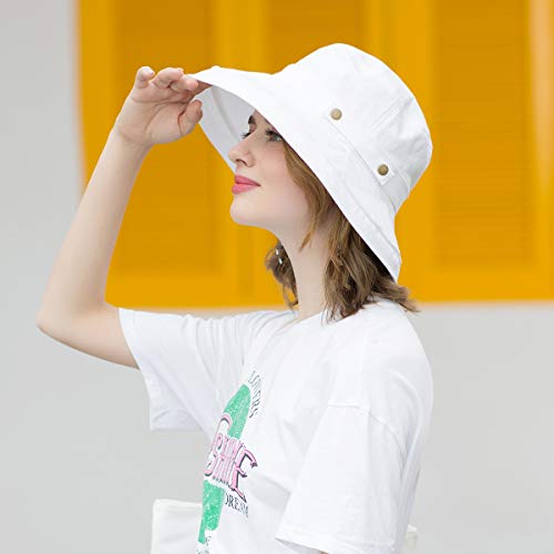 SOMALER Womens Cotton Wide Brim Sun Hats UPF53+ UV Packable Beach Hat Summer Bucket Cap for Travel - Image 5