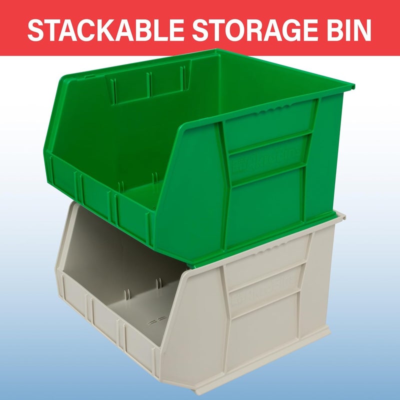 AkroMils 30270 AkroBins Plastic Storage Bins, Space-Saving Stackable Bins for Garage, Pantry, Craft Organization, 18" x 16" x 11", Clear, 3-Pack - Image 4