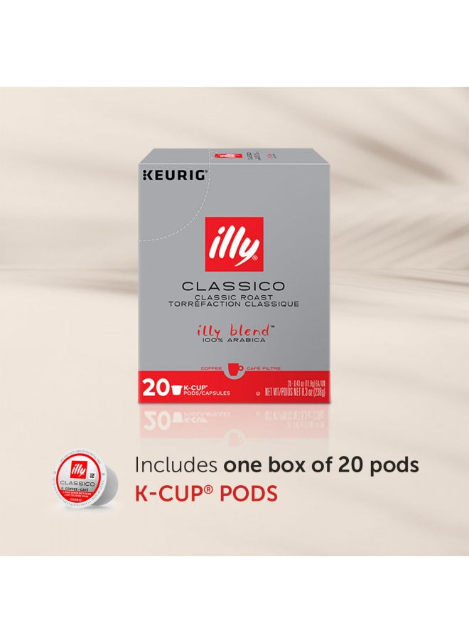 Illy Illy Coffee, Smooth and Balanced, Medium Roast Coffee K-Cups, Made with 100% Arabica Coffee, All-Natural, No Preservatives, Coffee Pods for Keurig Coffee Machines, Classico, 20 Count (Pack of 1)  - Image 2