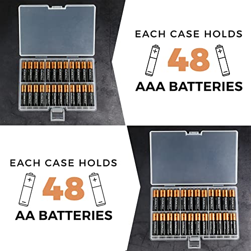 GlossyEnd Set of 4 - Two AA and Two AAA Battery Storage Box, Battery Storage Case Holder with Tester, Clear. Each Case Stores 48 Batteries - Image 5