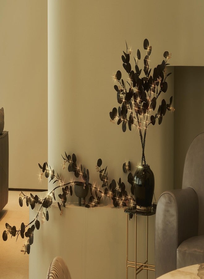 LITBLOOM إكليل أوكالبتوس أسود صناعي من ليت بلوم بطول 6 أقدام - Image 5