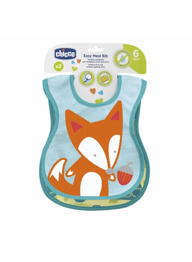 Chicco Chicco Easy Meal Bib (2pcs) 6m+, Assorted