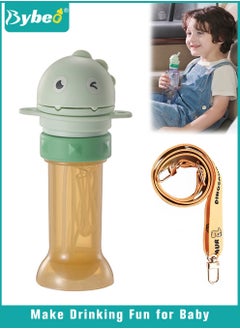 2 in 1 No-Spill Bottle Lid with Silicone Straw, Replaceable Cover with Straw for Travel, Anti-choke Lid and Straw for Toddlers Kids with Adjustable Strap, Cup Accessory Replacement Pack, BPA free