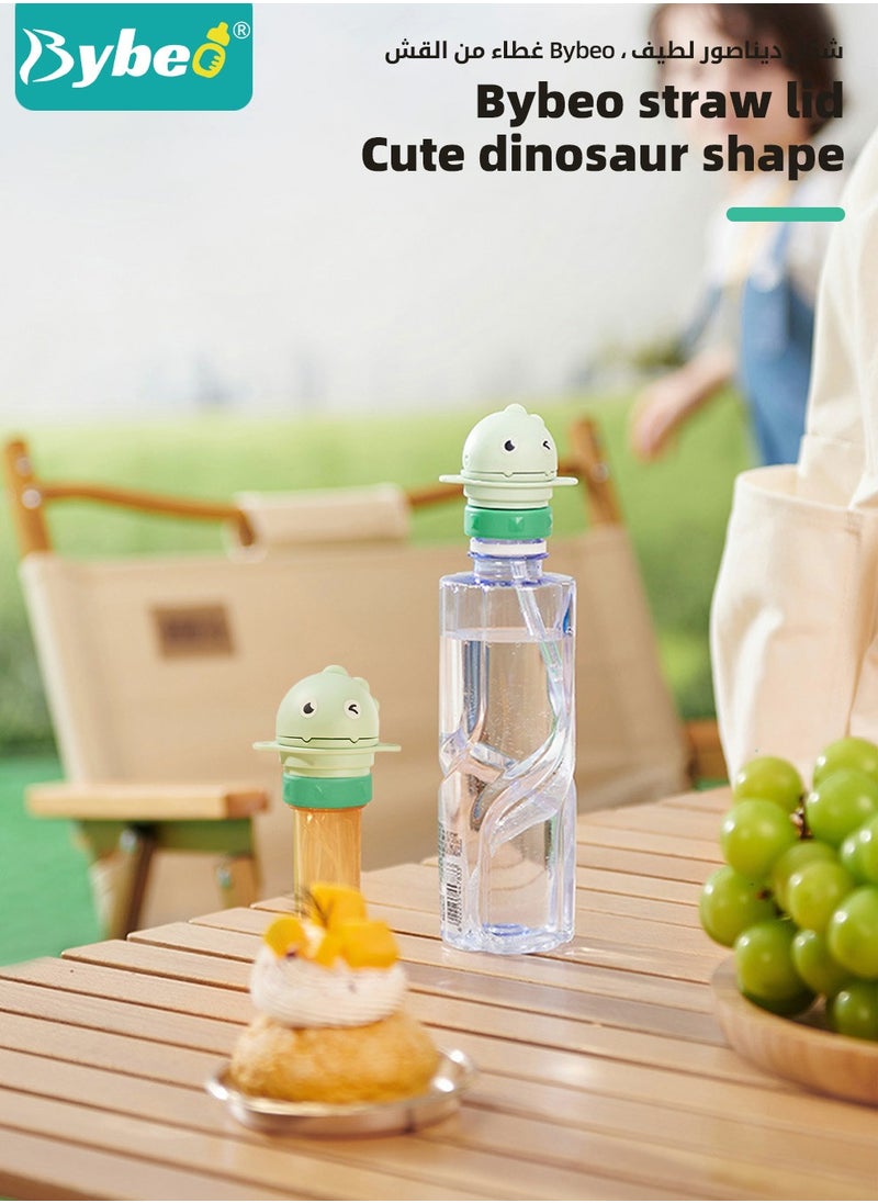 Bybeo 2 in 1 No-Spill Bottle Lid with Silicone Straw, Replaceable Cover with Straw for Travel, Anti-choke Lid and Straw for Toddlers Kids with Adjustable Strap, Cup Accessory Replacement Pack, BPA free  - Image 4