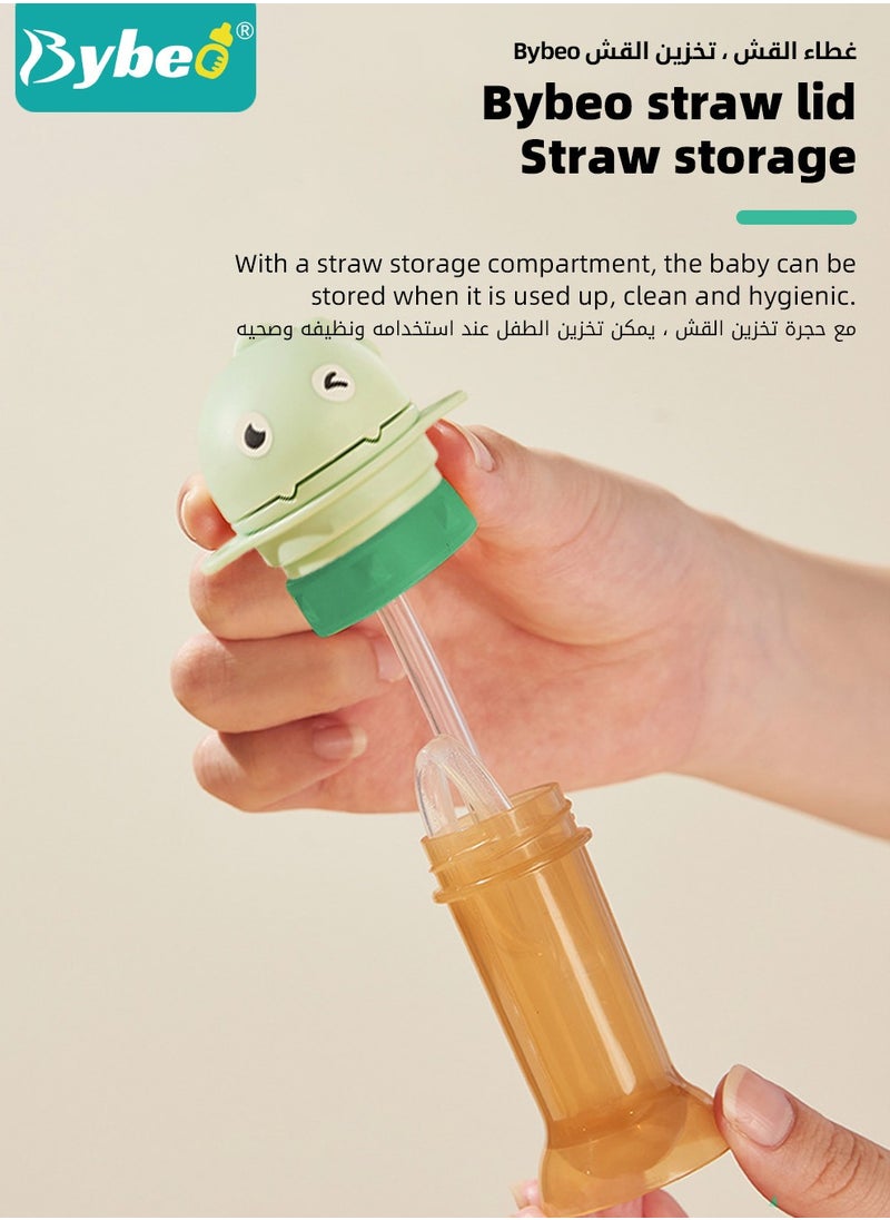 Bybeo - 2 in 1 No-Spill Bottle Lid with Silicone Straw, Replaceable Cover with Straw for Travel, Anti-choke Lid and Straw for Toddlers Kids with Adjustable Strap, Cup Accessory Replacement Pack, BPA free - Image 1