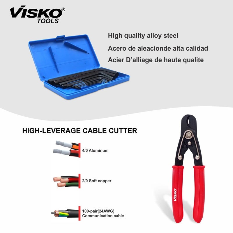 Visko Tools VISKO 827 Hand Tools Set of 27 Pcs With 3 Pliers Hammer Spanners 6Pcs Tool Bag Screwdrivers 6Pcs Allen Keys 9Pcs CClamp Home Appliances Multicolor Combo Set - Image 3