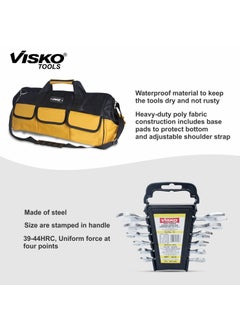 Visko Tools VISKO 827 Hand Tools Set of 27 Pcs With 3 Pliers Hammer Spanners 6Pcs Tool Bag Screwdrivers 6Pcs Allen Keys 9Pcs CClamp Home Appliances Multicolor Combo Set  - Image 2