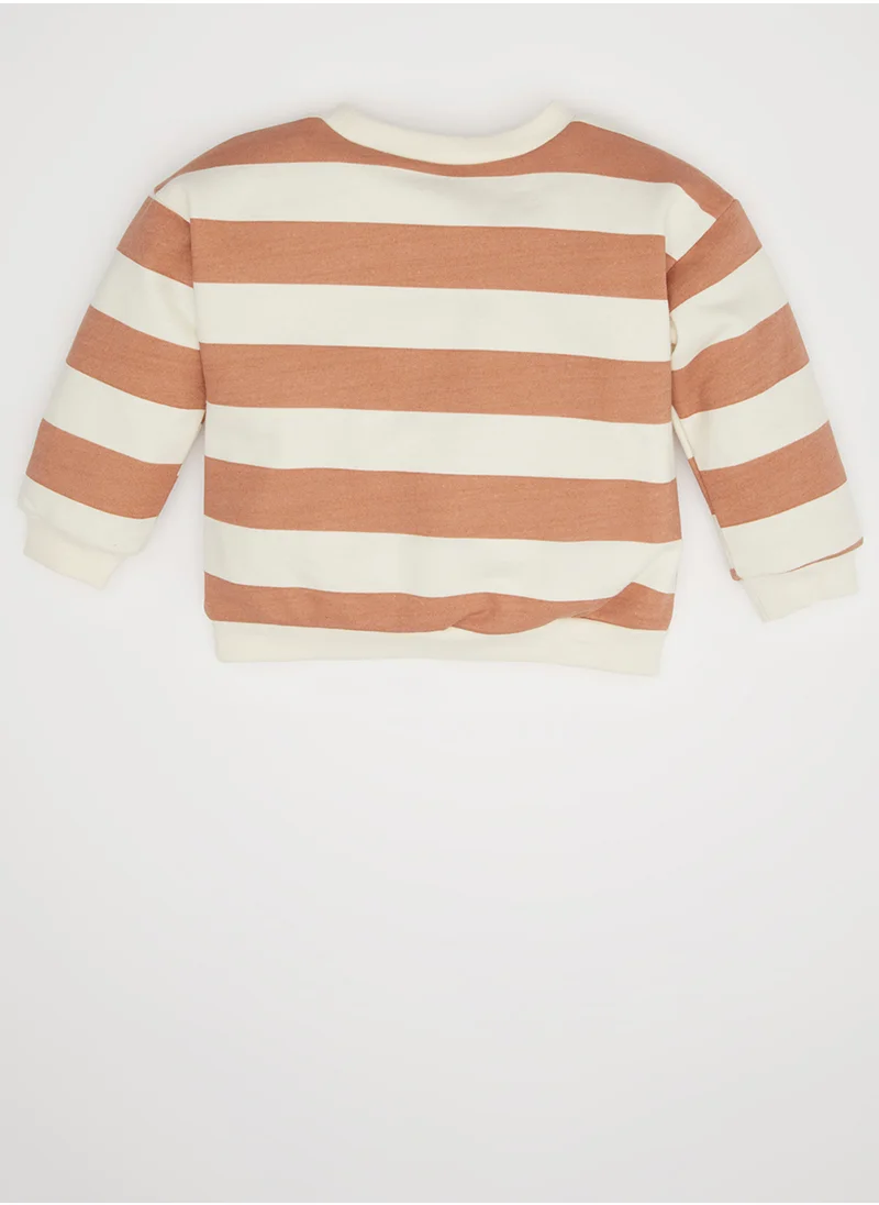 DeFacto Disney Mickey & Minnie Regular Fit Striped Sweatshirt