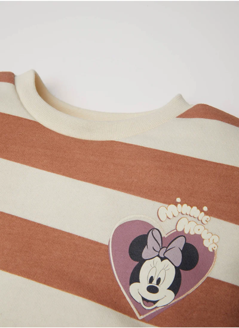 DeFacto Disney Mickey & Minnie Regular Fit Striped Sweatshirt