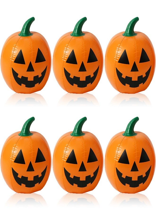 Vertintong 6 Pcs Halloween Pumpkin Inflatable Decorations 14 Inch Halloween Pumpkin Beach Balls Plastic Jack O Lantern Party Decoration for Yard, Garden, and Lawn Decorations - Image 1