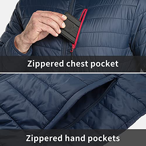 33,000ft Men's Lightweight Packable Insulated Puffer Winter Jacket, Water-Resistant Warm Quilted Down Alternative Puffy Coat - Image 5