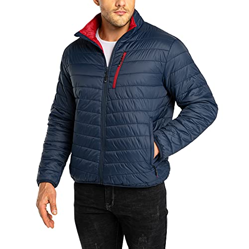 33,000ft Men's Lightweight Packable Insulated Puffer Winter Jacket, Water-Resistant Warm Quilted Down Alternative Puffy Coat - Image 1