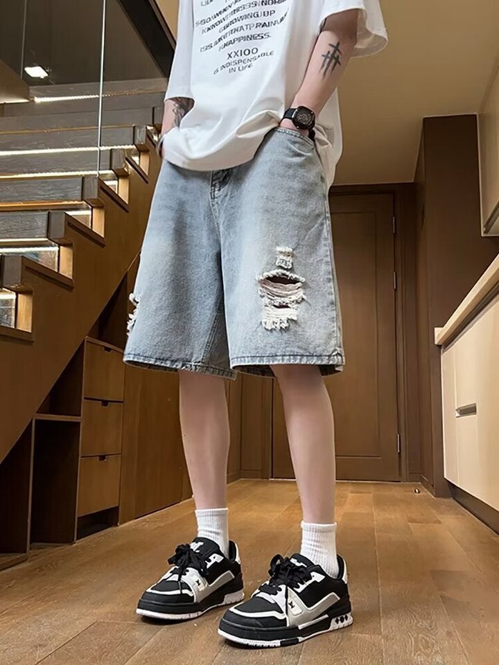 Unisex Classic Denim Jeans Loose Fit Daily Outdoor Wear - Image 1