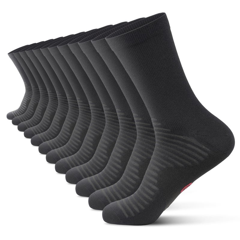 PAPLUS Compression Athletic Crew Socks 6 Pairs for Men Women