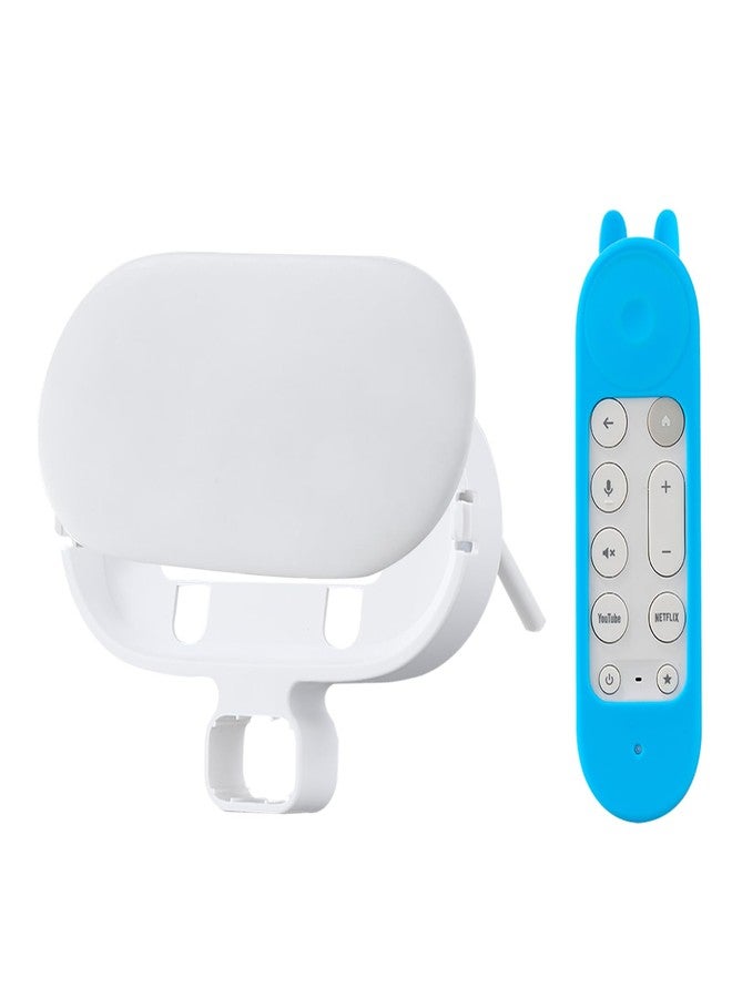Wabracket Universal TV Streamer Mount Holder for Google TV Streamer 4K - No Drill Installation | Space-Saving Design | with Silicone Voice Remote Protection Case - Image 2