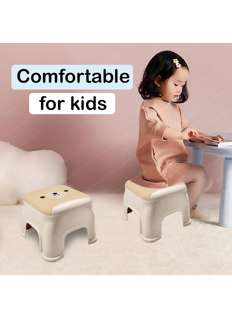 FunBlast FunBlast Kids Sitting Stool, Plastic Sitting Stool for Kids – Cute Animal Theme (Pack of 1 -Bear)  - Image 4