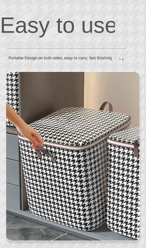 FIRAWER 180L Collapsible Storage Bag Multipurpose Foldable Storage Box with Handle Lid Quilt Storage Bag Closet Organizer Box Wardrobe Organizer - Image 5